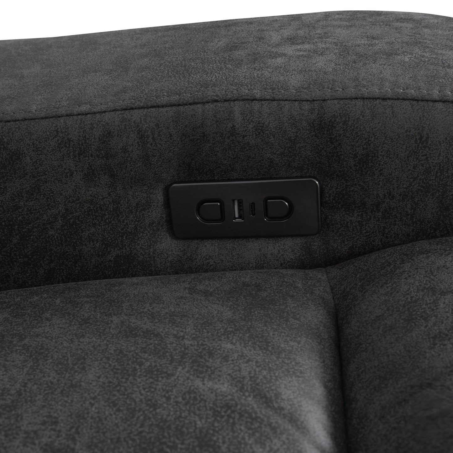 Poltrona reclinabile elettrica moderna di grandi dimensioni Evelio di Furniture of America con porte USB