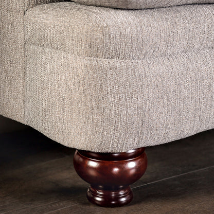 Divano Frane Transitional Beige Chenille imbottito con cuscino a T di Furniture of America