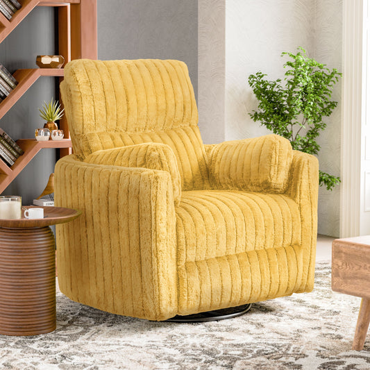 Poltrona reclinabile girevole elettrica Jorvien Modern Chenille di Furniture of America con cuscini