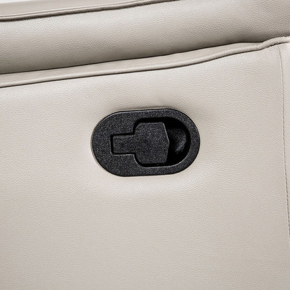 Divano reclinabile manuale in pelle moderna Marty di Furniture of America con braccioli imbottiti svasati