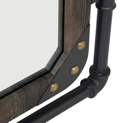 Specchio da parete sospeso in metallo Revo Industrial da 31 pollici di Furniture of America