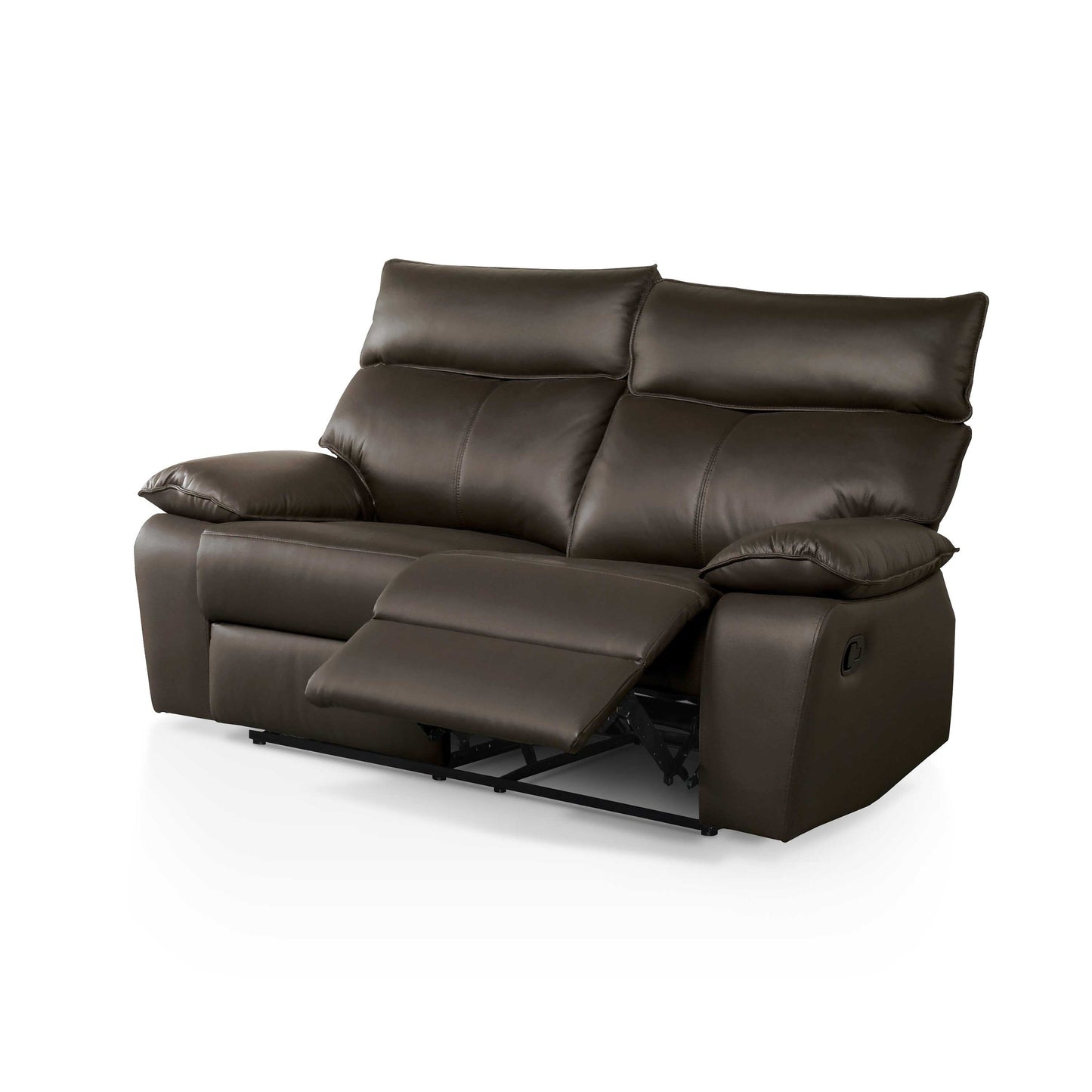 Divano reclinabile moderno Yuleigh di Furniture of America, 2 pezzi, in pelle abbinata, con struttura in legno certificato FSC