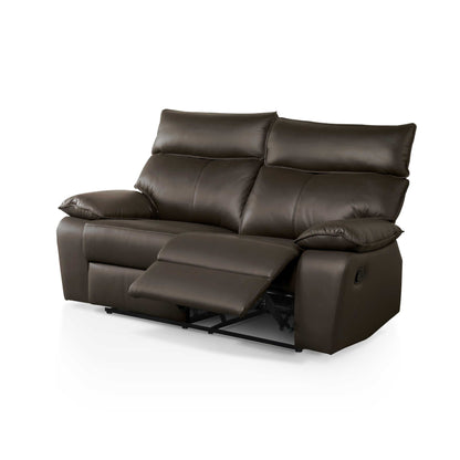 Divano reclinabile moderno Yuleigh di Furniture of America, 2 pezzi, in pelle abbinata, con struttura in legno certificato FSC