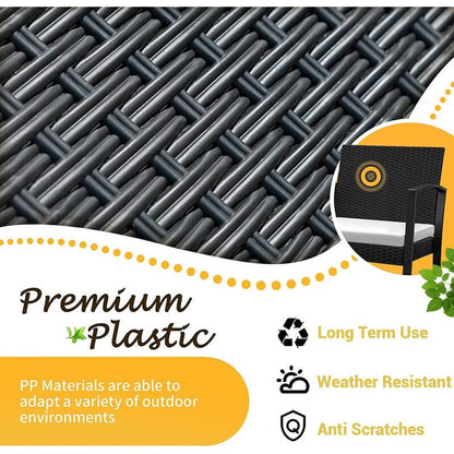 Furniwell - Set da 3 sedie da conversazione per patio con tavolino da caffè