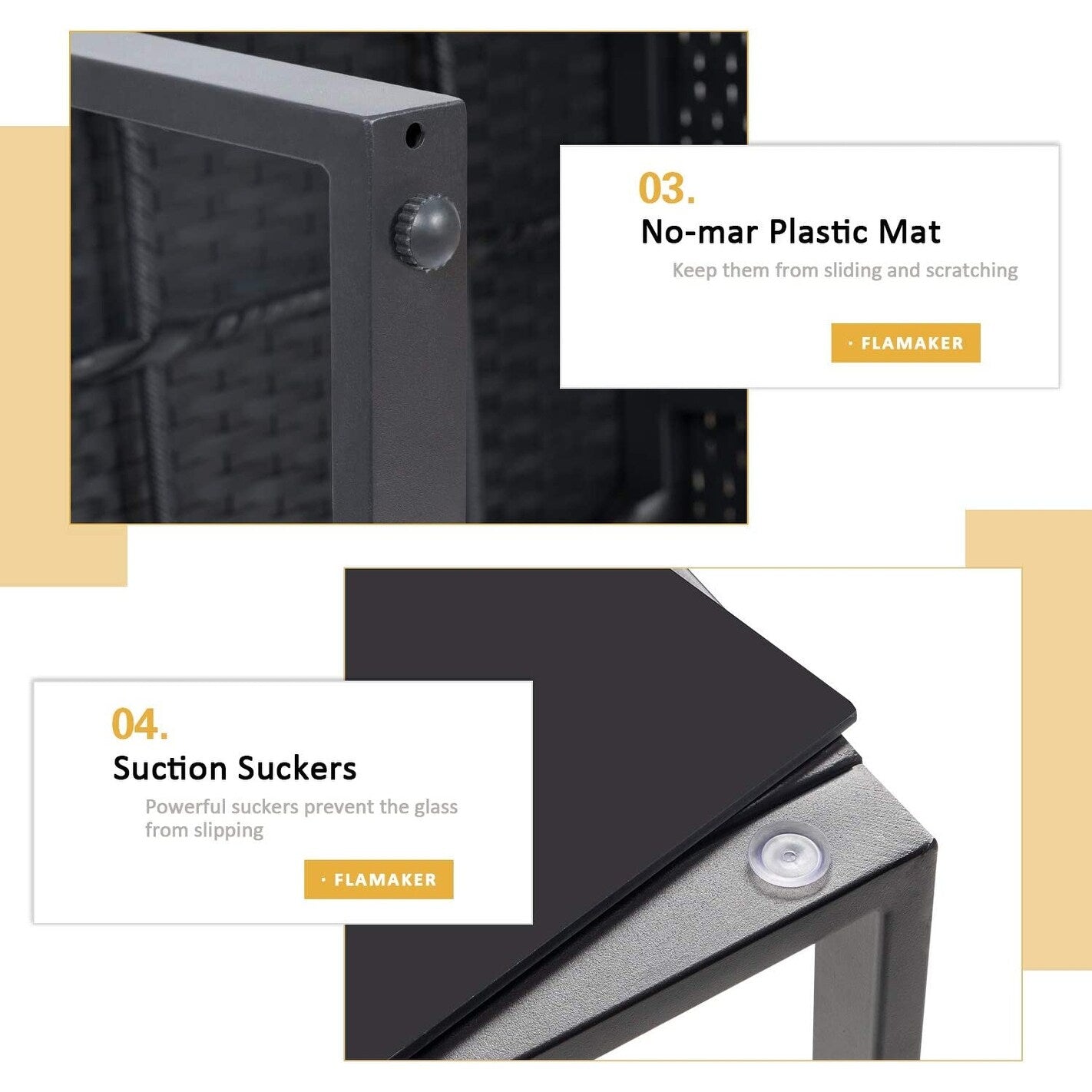 Furniwell - Set da 3 sedie da conversazione per patio con tavolino da caffè