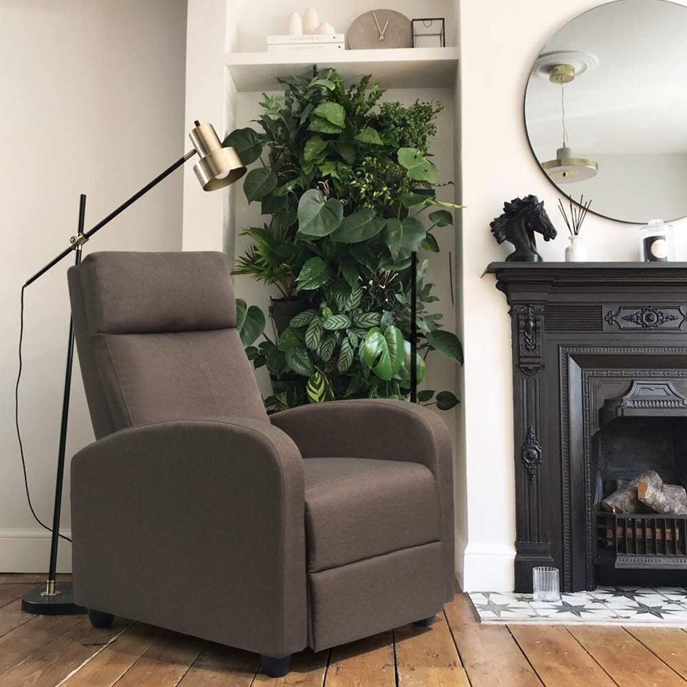 Divano reclinabile singolo in tessuto Furniwell con seduta imbottita