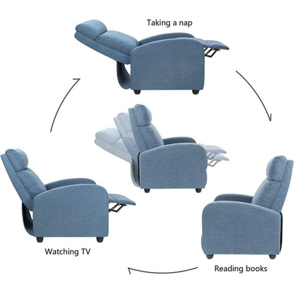 Divano reclinabile singolo in tessuto Furniwell con seduta imbottita