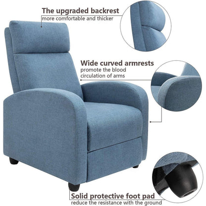 Divano reclinabile singolo in tessuto Furniwell con seduta imbottita