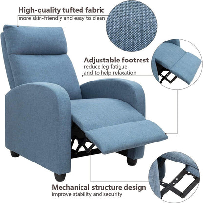 Divano reclinabile singolo in tessuto Furniwell con seduta imbottita