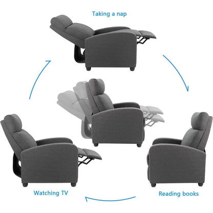Divano reclinabile singolo in tessuto Furniwell con seduta imbottita