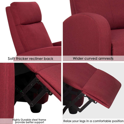 Divano reclinabile singolo in tessuto Furniwell con seduta imbottita