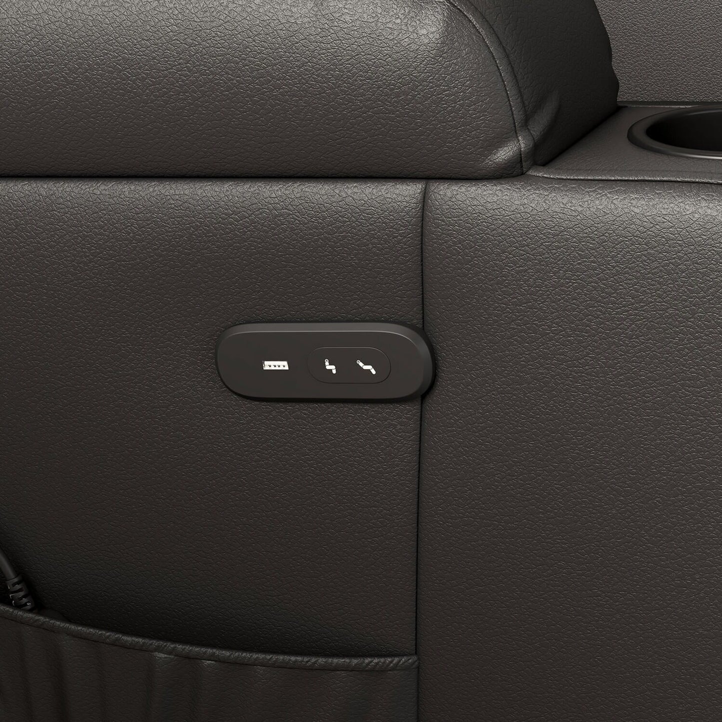 Poltrona reclinabile Furniwell in pelle PU con sollevamento elettrico e USB