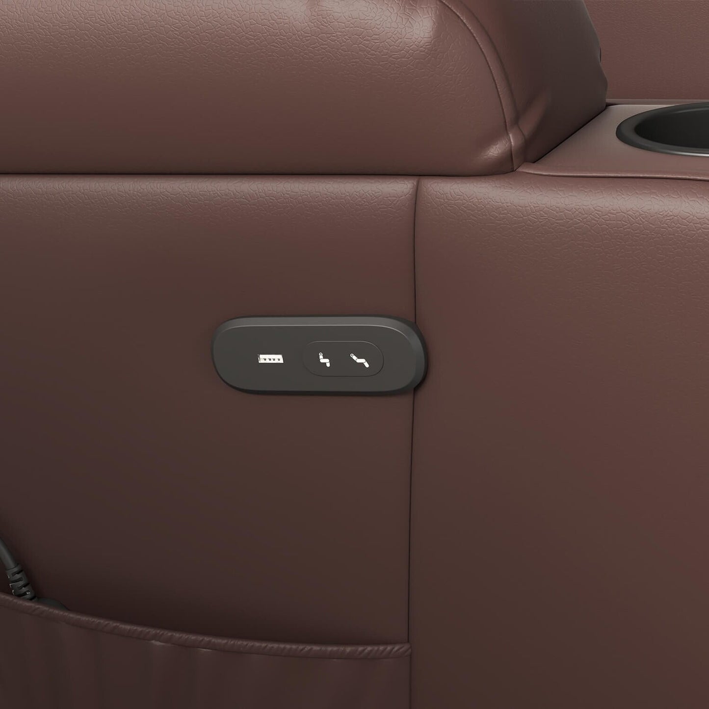 Poltrona reclinabile Furniwell in pelle PU con sollevamento elettrico e USB