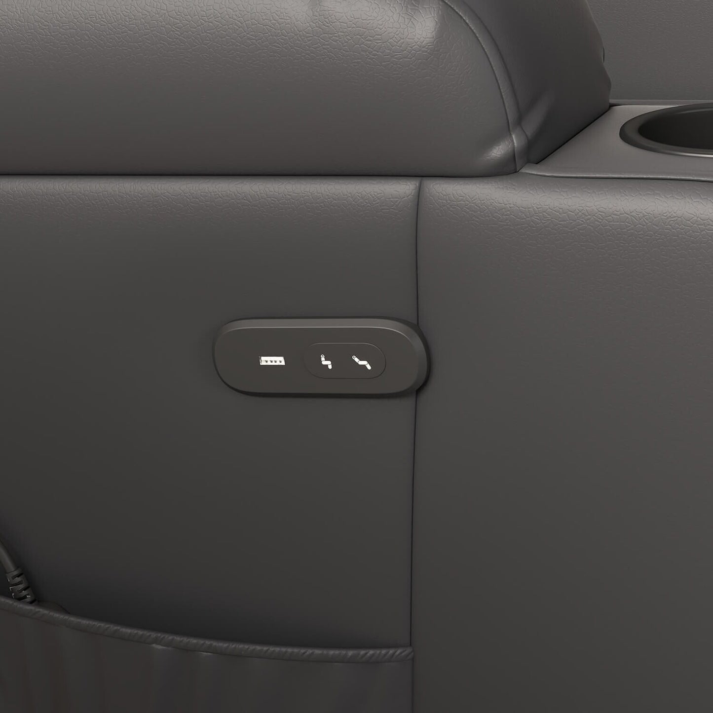 Poltrona reclinabile Furniwell in pelle PU con sollevamento elettrico e USB