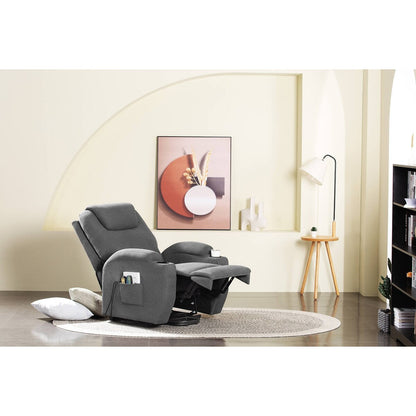 Poltrona reclinabile elettrica Furniwell in tessuto per anziani con massaggio e calore