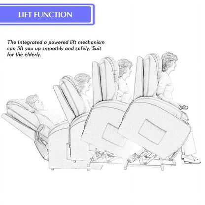 Poltrona reclinabile elettrica Furniwell per anziani con riscaldamento, tasca laterale, soggiorno