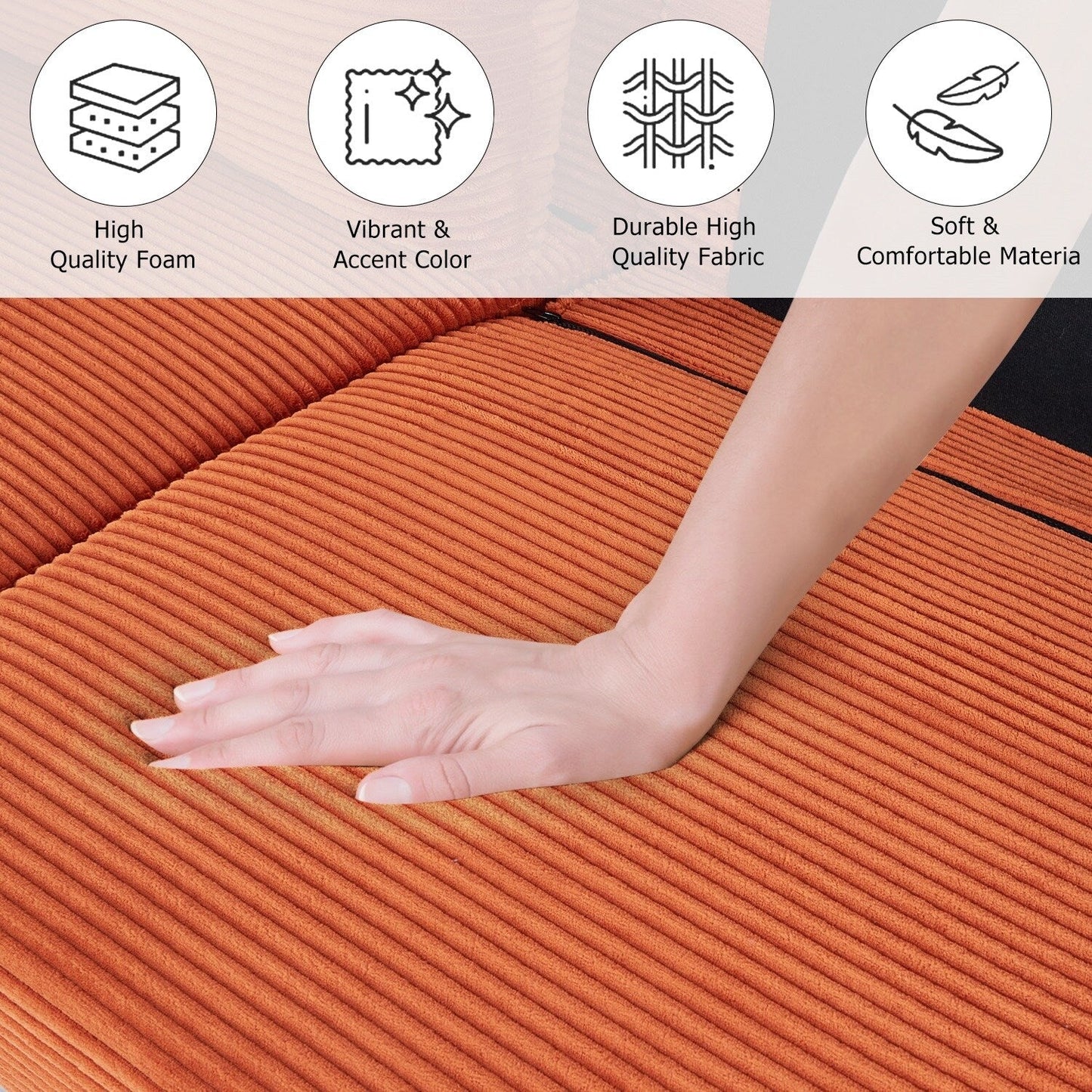 74 divani per soggiorno, divani a due posti in velluto a coste, divano piccolo con 2 cuscini, divano facile da montare per piccoli spazi