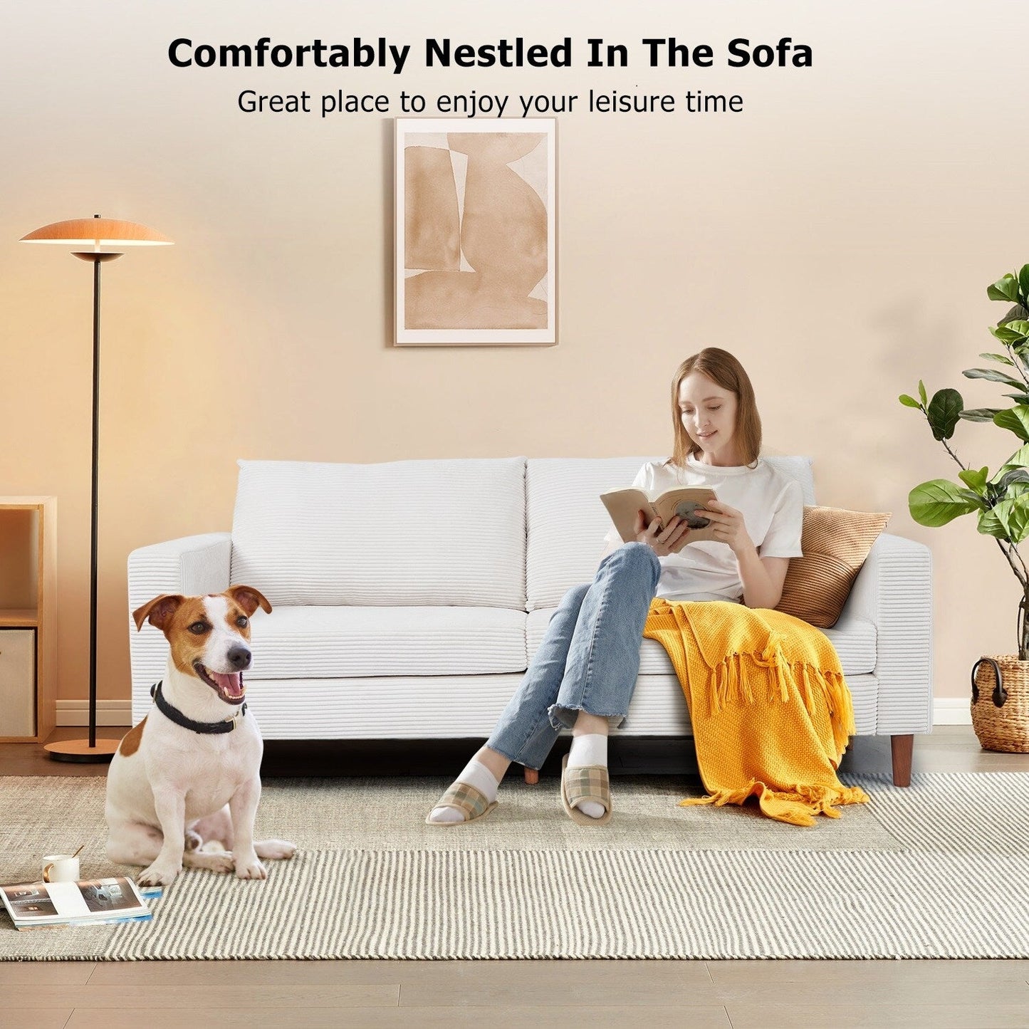 74 divani per soggiorno, divani a due posti in velluto a coste, divano piccolo con 2 cuscini, divano facile da montare per piccoli spazi