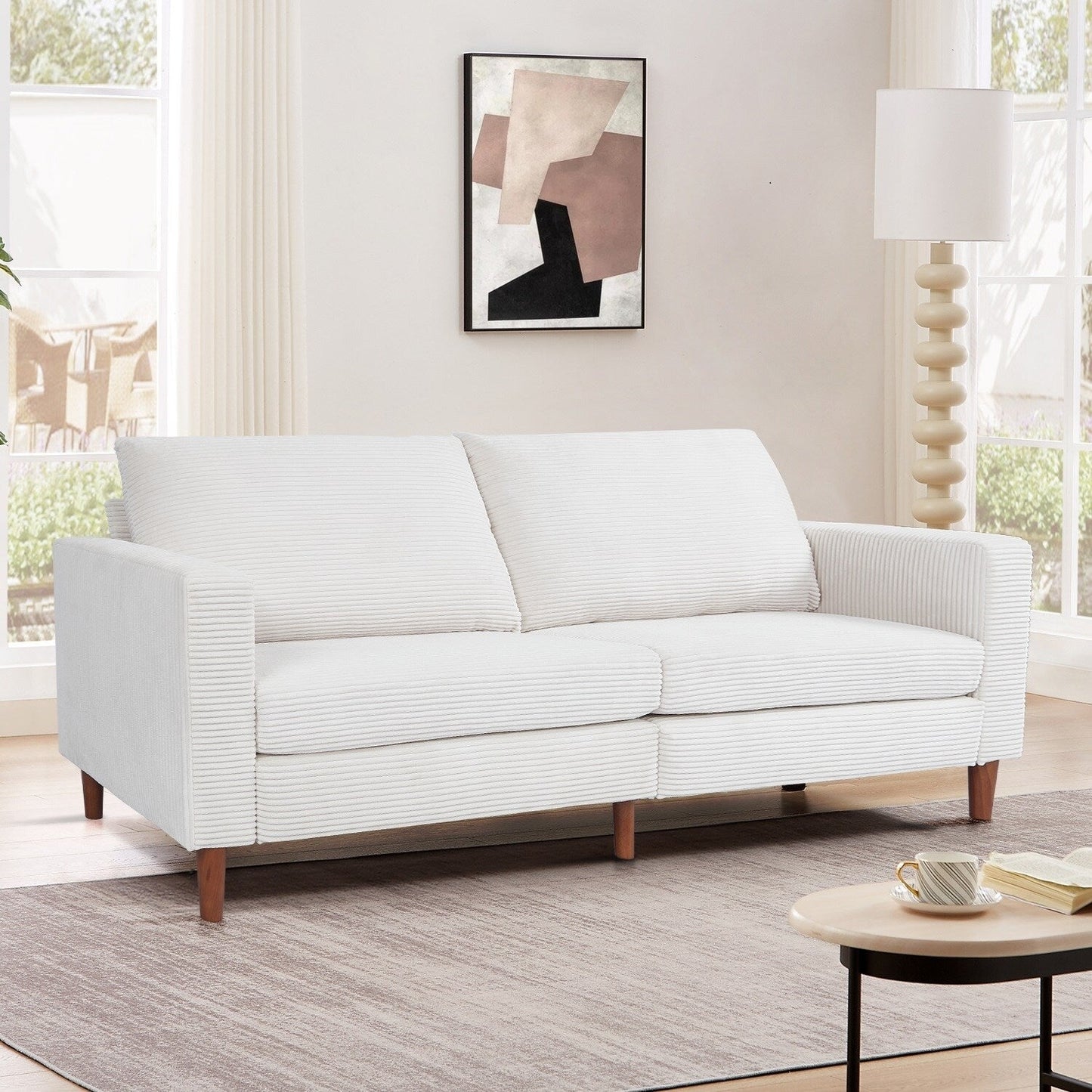 74 divani per soggiorno, divani a due posti in velluto a coste, divano piccolo con 2 cuscini, divano facile da montare per piccoli spazi