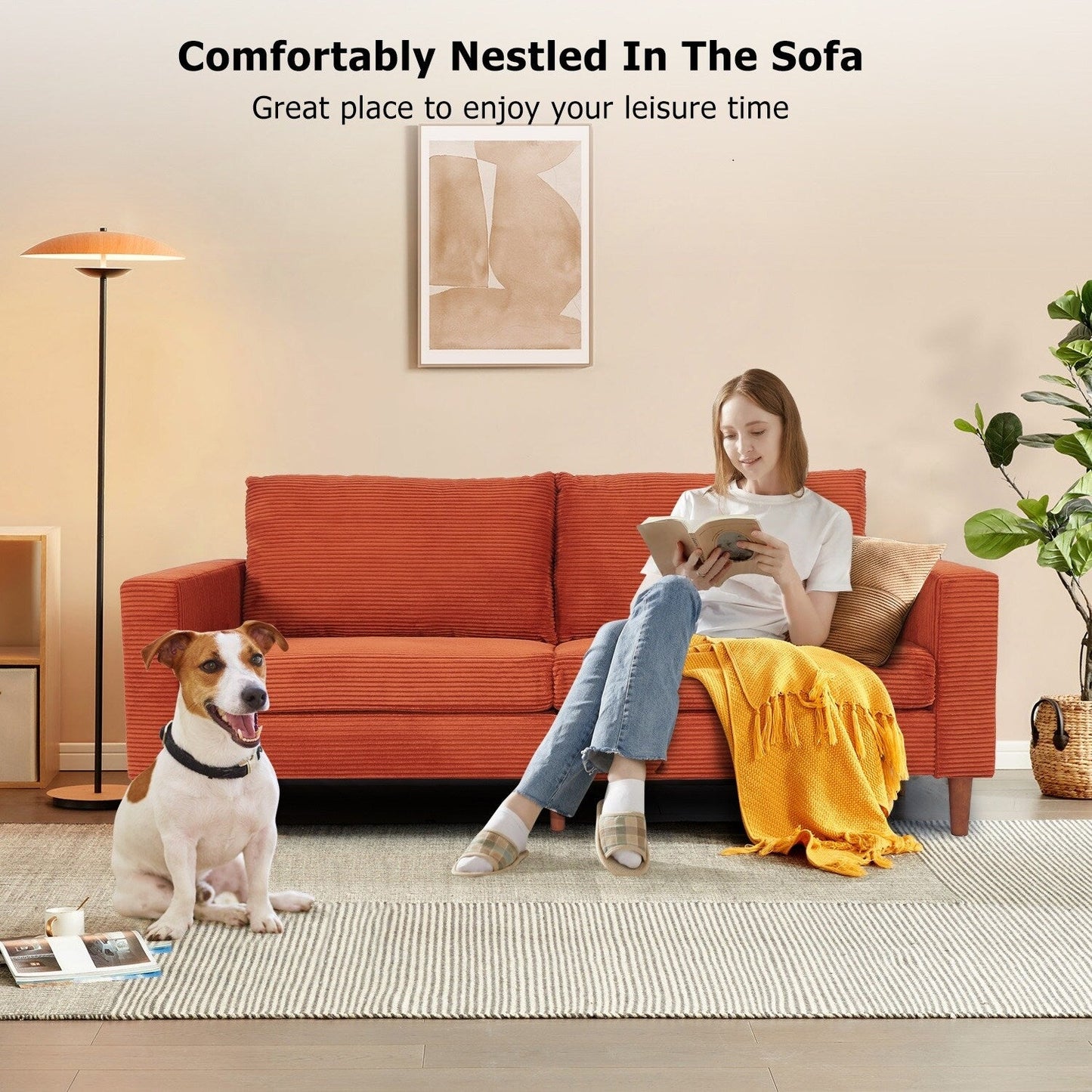 74 divani per soggiorno, divani a due posti in velluto a coste, divano piccolo con 2 cuscini, divano facile da montare per piccoli spazi