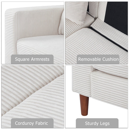 74 divani per soggiorno, divani a due posti in velluto a coste, divano piccolo con 2 cuscini, divano facile da montare per piccoli spazi