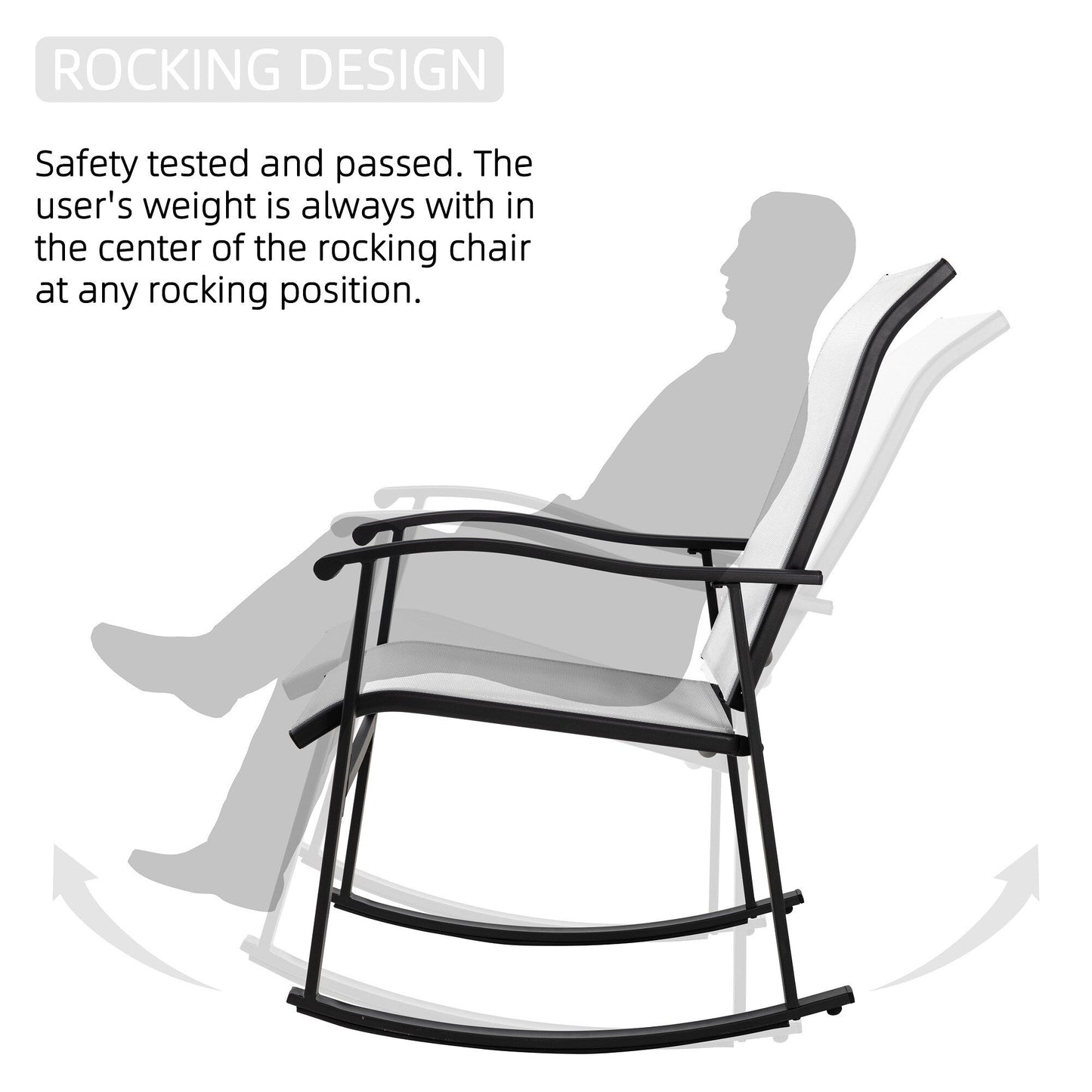 Futzca Set da bistrot a dondolo da esterno 3 pezzi - N/D