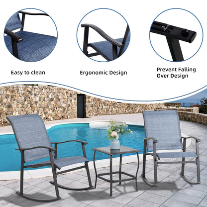 Futzca Set da bistrot a dondolo da esterno 3 pezzi - N/D