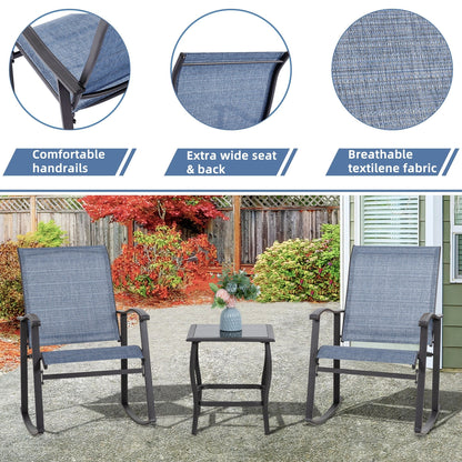 Futzca Set da bistrot a dondolo da esterno 3 pezzi - N/D