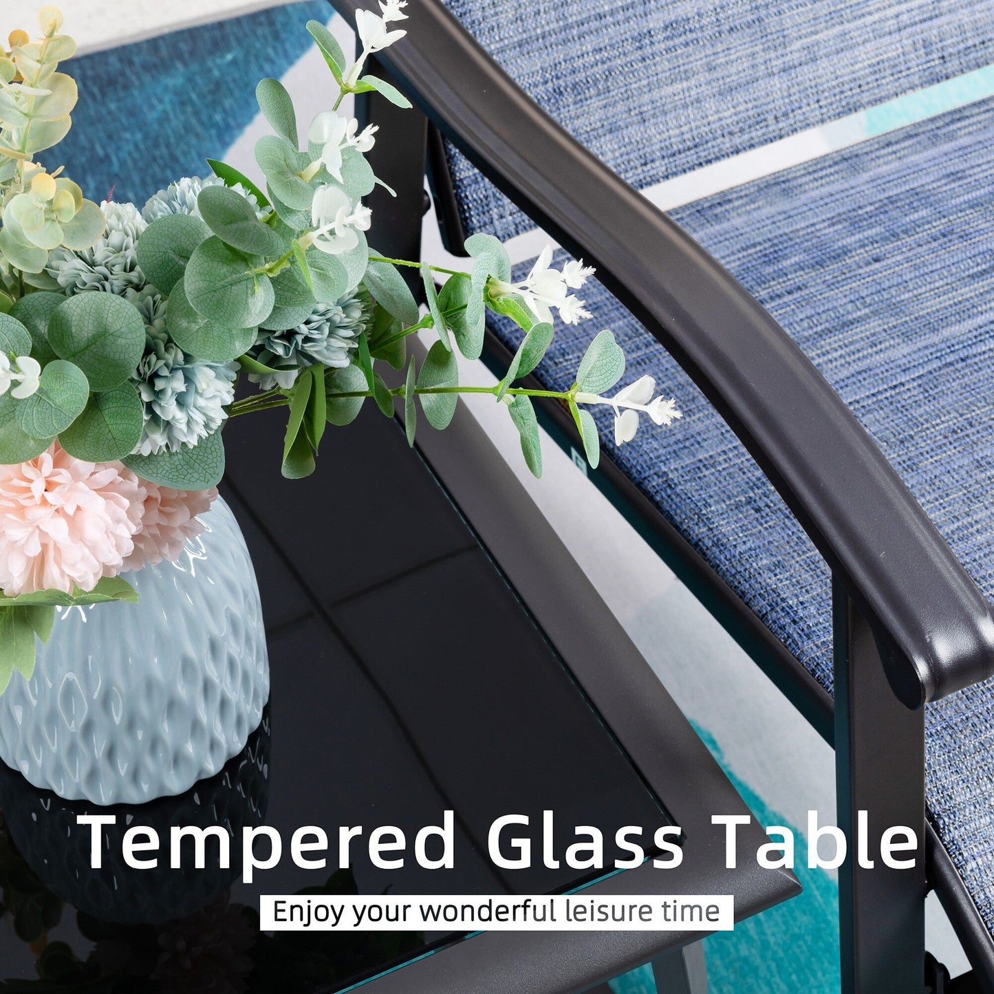 Futzca Set da bistrot a dondolo da esterno 3 pezzi - N/D