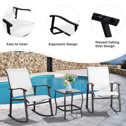 Futzca Set da bistrot a dondolo da esterno 3 pezzi - N/D