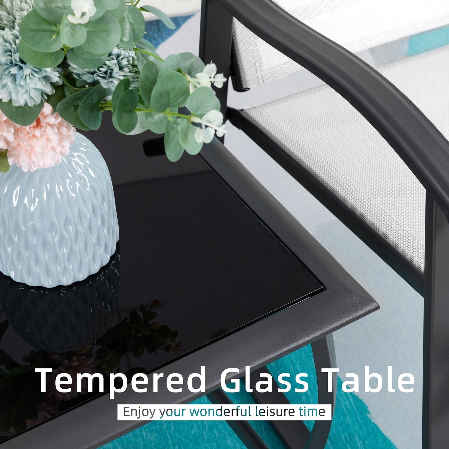 Futzca Set da bistrot a dondolo da esterno 3 pezzi - N/D