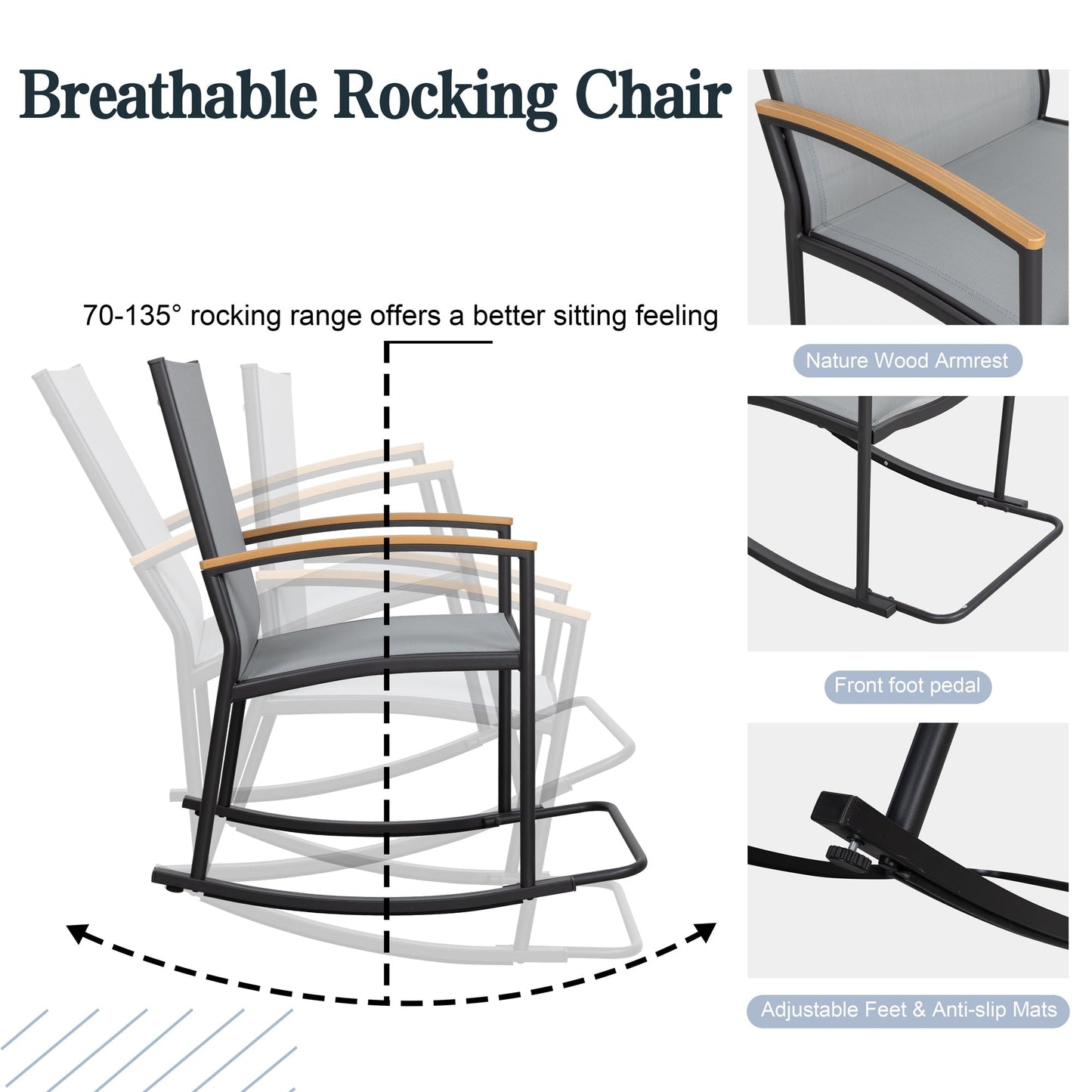 Set da bistrot da giardino Futzca da 3 pezzi, due sedie con tavolino da caffè