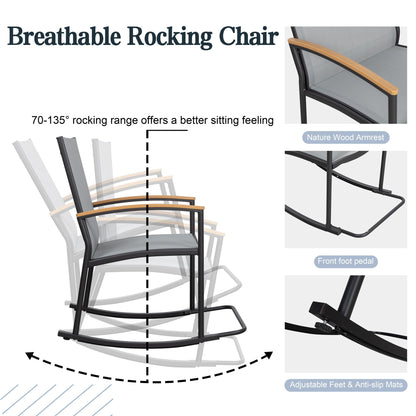 Set da bistrot da giardino Futzca da 3 pezzi, due sedie con tavolino da caffè