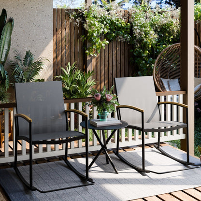 Set da bistrot da giardino Futzca da 3 pezzi, due sedie con tavolino da caffè