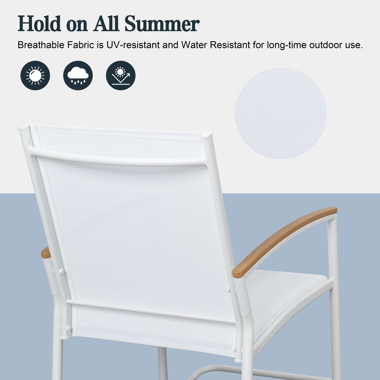 Set da bistrot da giardino Futzca da 3 pezzi, due sedie con tavolino da caffè