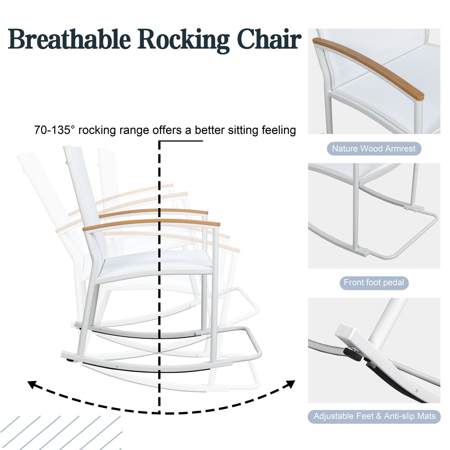 Set da bistrot da giardino Futzca da 3 pezzi, due sedie con tavolino da caffè