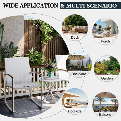 Set da bistrot da giardino Futzca da 3 pezzi, due sedie con tavolino da caffè