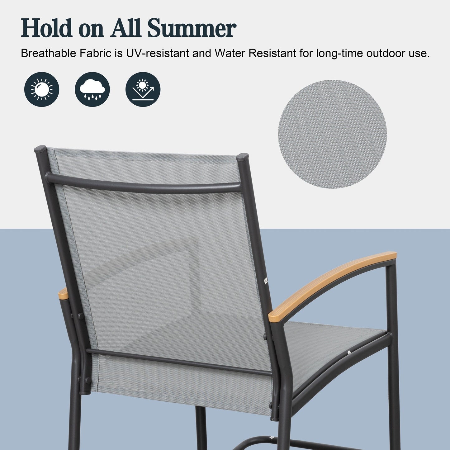 Set da bistrot da giardino Futzca da 3 pezzi, due sedie con tavolino da caffè