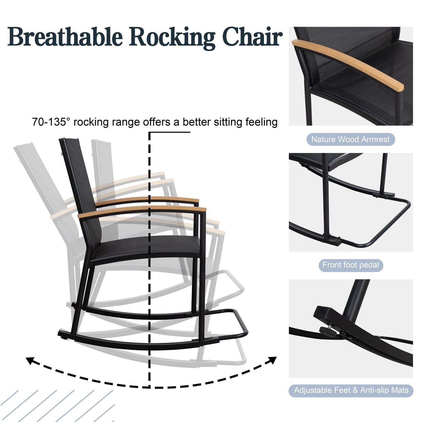 Set da bistrot da giardino Futzca da 3 pezzi, due sedie con tavolino da caffè