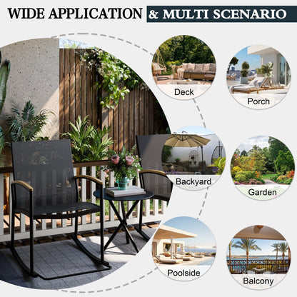 Set da bistrot da giardino Futzca da 3 pezzi, due sedie con tavolino da caffè