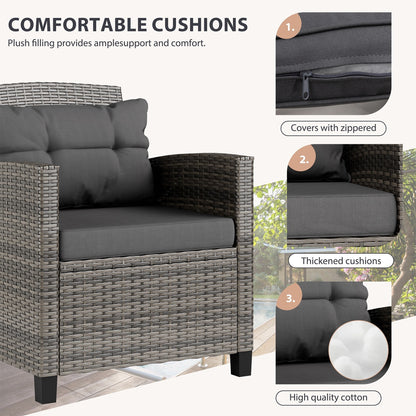 Set di mobili da giardino Futzca da 3 pezzi con tavolo in vetro