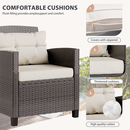 Set di mobili da giardino Futzca da 3 pezzi con tavolo in vetro