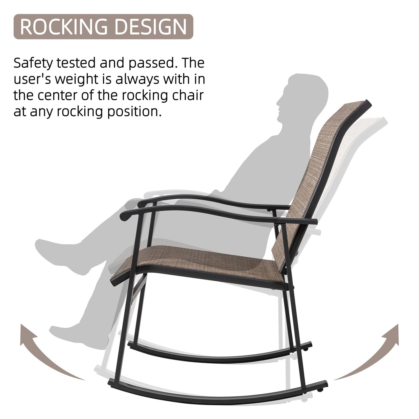 Futzca Set da bistrot a dondolo da esterno 3 pezzi - N/D