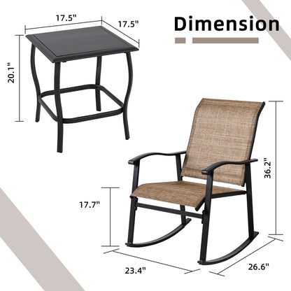Futzca Set da bistrot a dondolo da esterno 3 pezzi - N/D