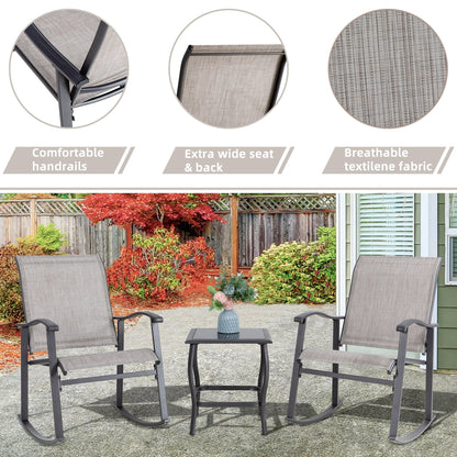 Futzca Set da bistrot a dondolo da esterno 3 pezzi - N/D