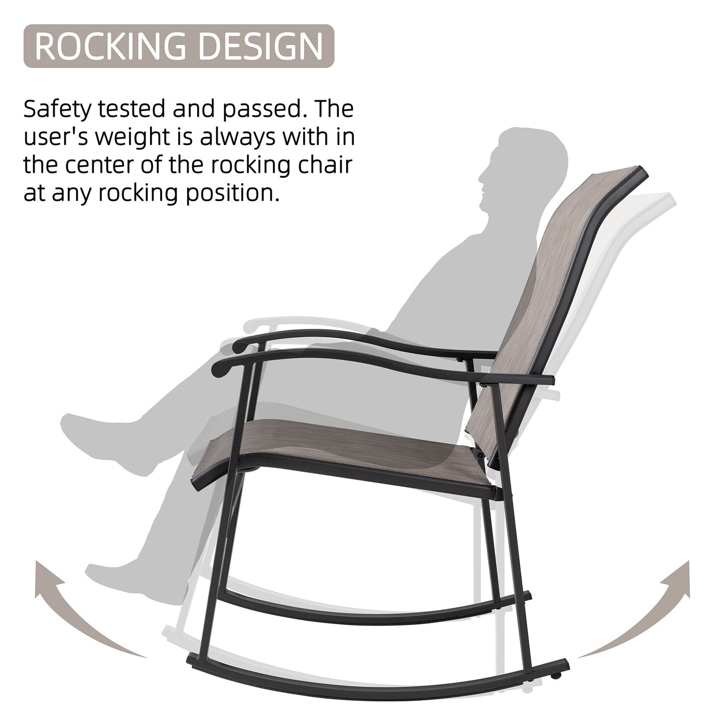 Futzca Set da bistrot a dondolo da esterno 3 pezzi - N/D