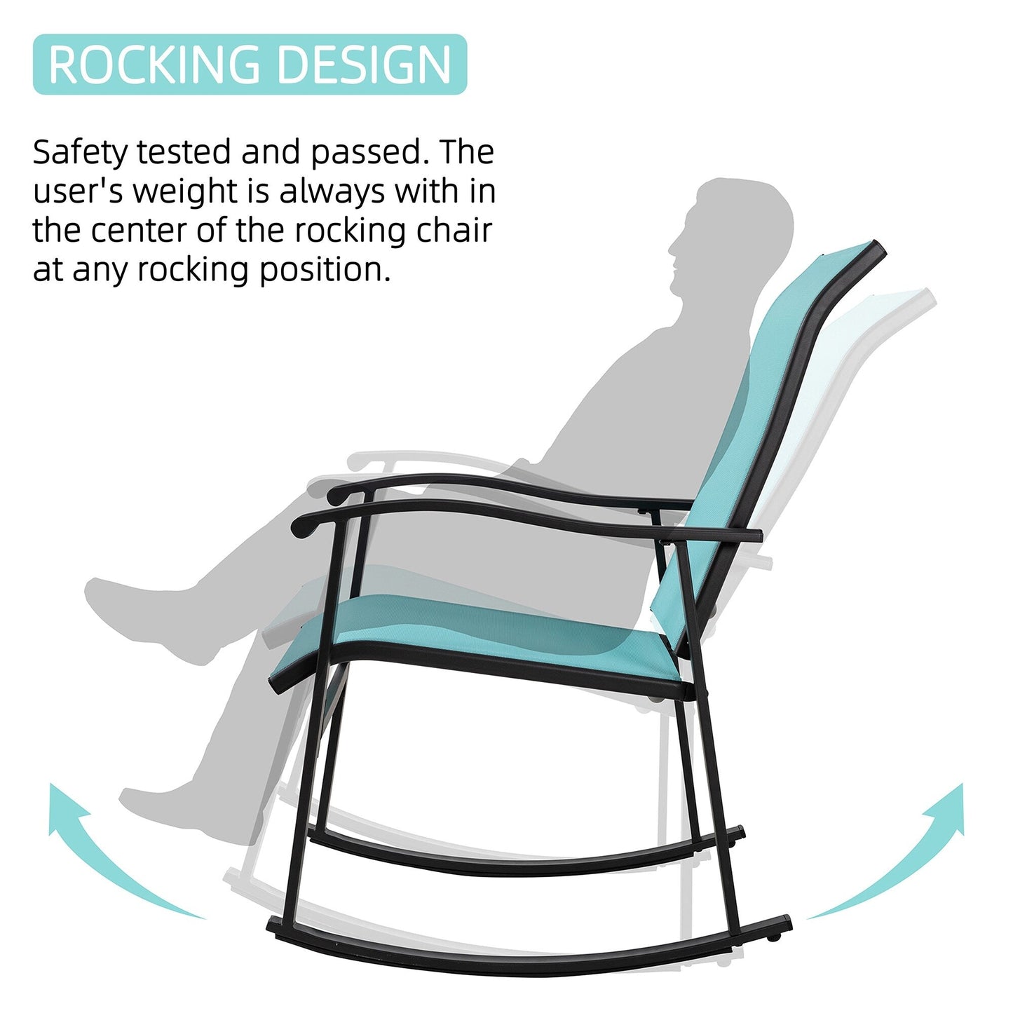 Futzca Set da bistrot a dondolo da esterno 3 pezzi - N/D