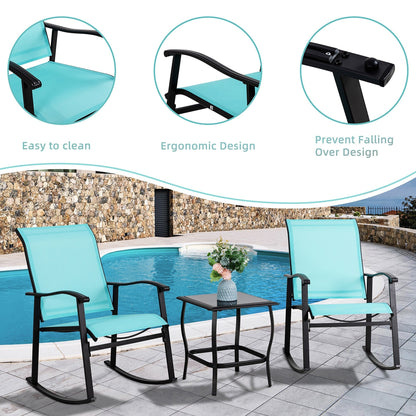 Futzca Set da bistrot a dondolo da esterno 3 pezzi - N/D