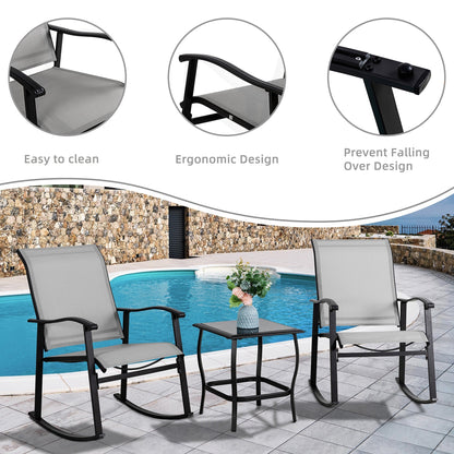 Futzca Set da bistrot a dondolo da esterno 3 pezzi - N/D