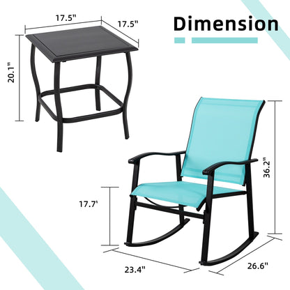 Futzca Set da bistrot a dondolo da esterno 3 pezzi - N/D